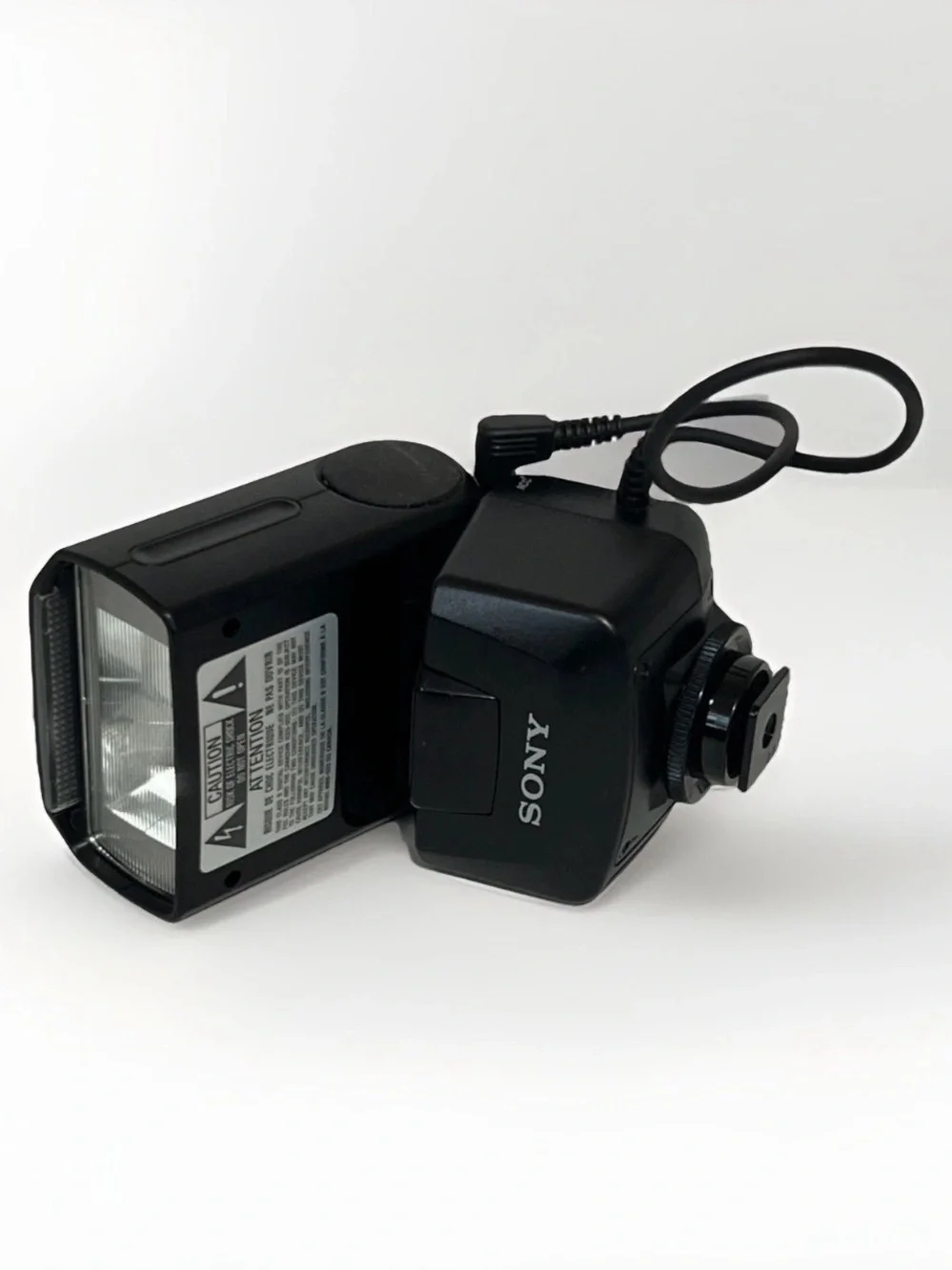 Sony Black External Camera Flash with Coiled Sync Cord